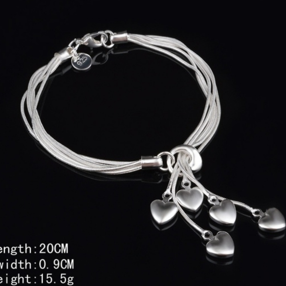 Dangling Hearts Bracelet